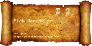 Pich Hermész névjegykártya